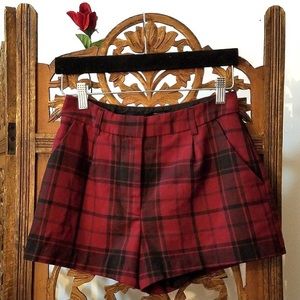 Red plaid shorts